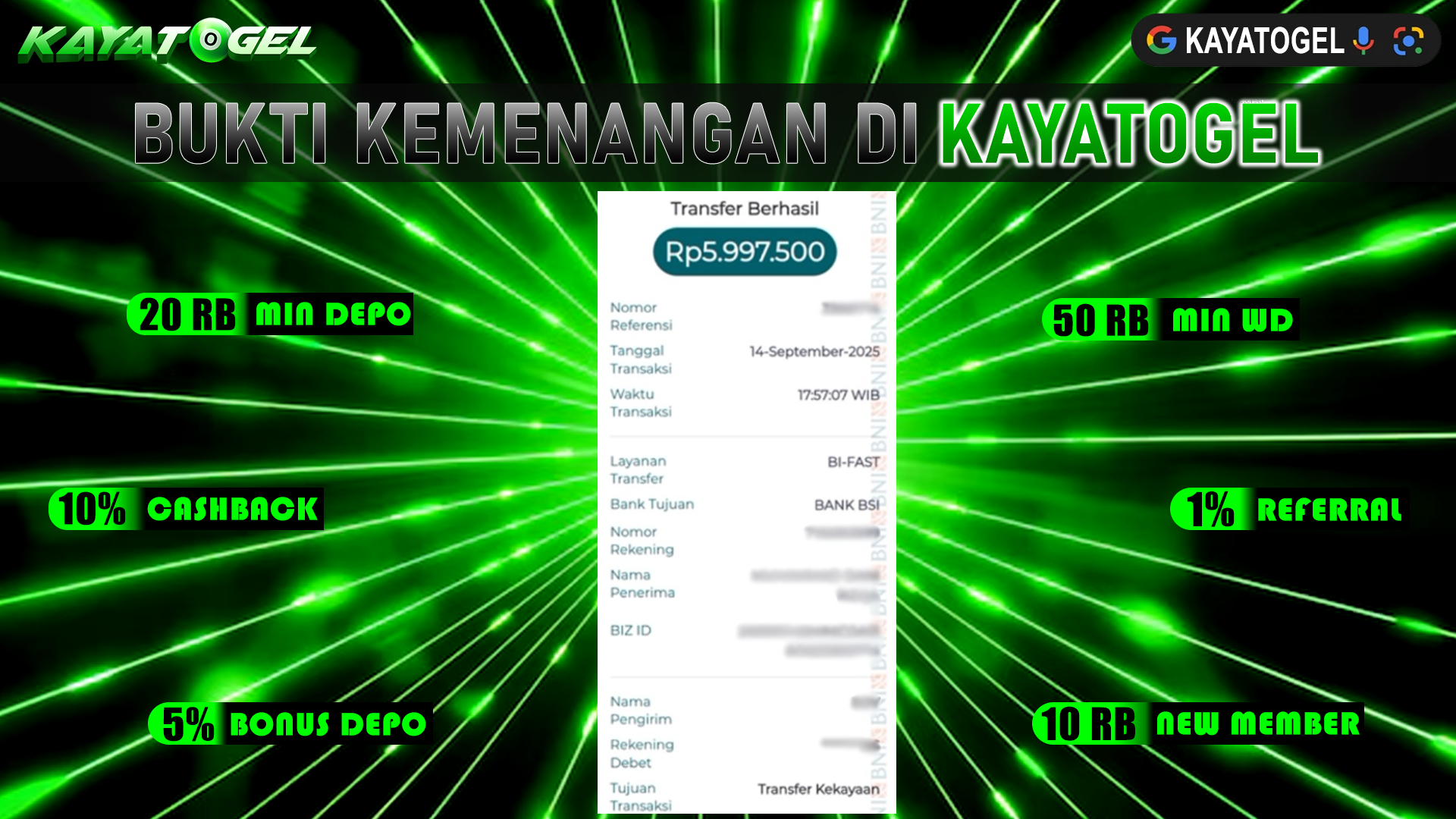 KAYATOGEL JACKPOT TOGEL PASARAN SINGAPORE Rp.5.997.500.,- LUNAS