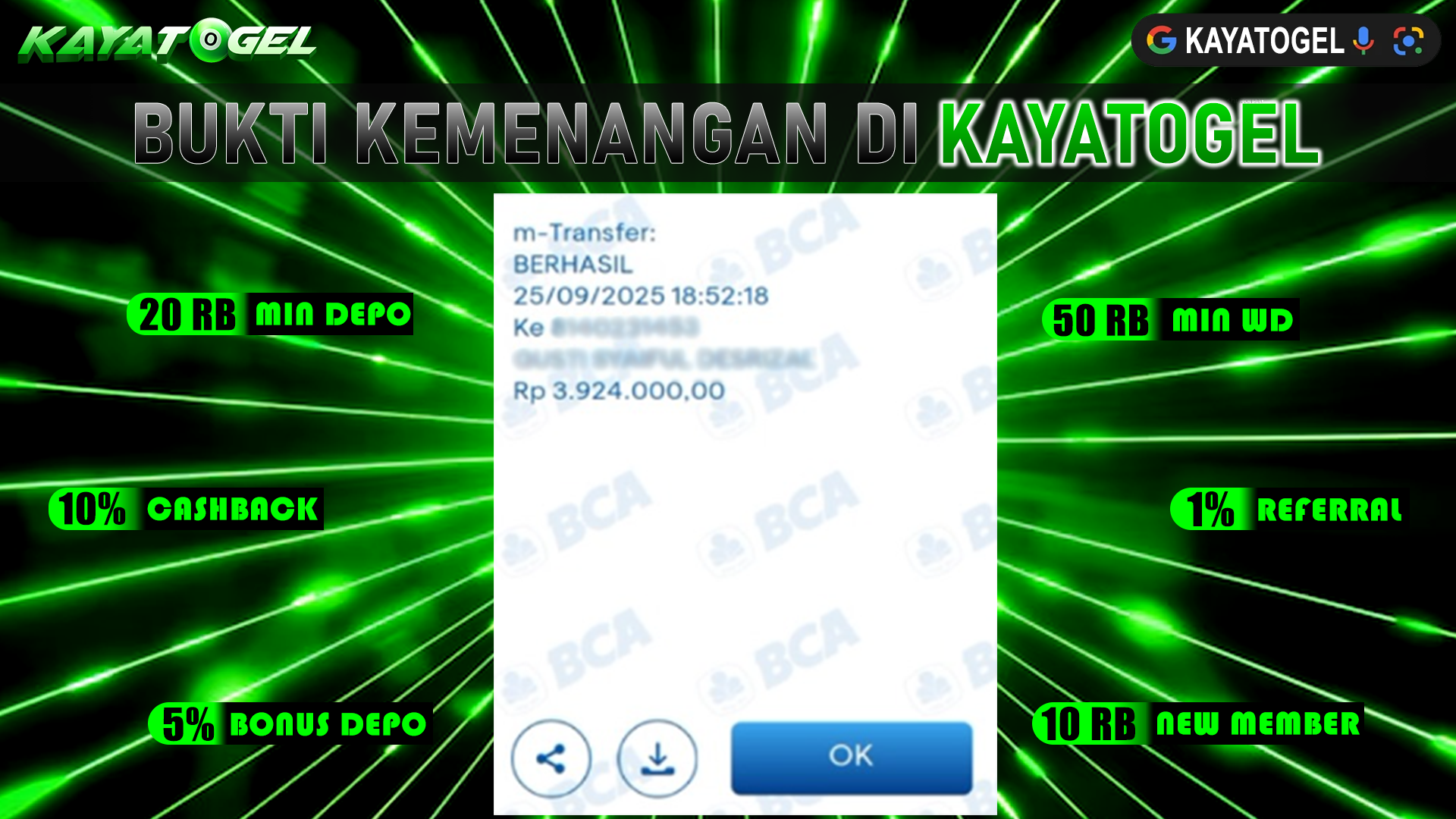 KAYATOGEL JACKPOT TOGEL PASARAN SINGAPORE Rp.3.924.000.,- LUNAS