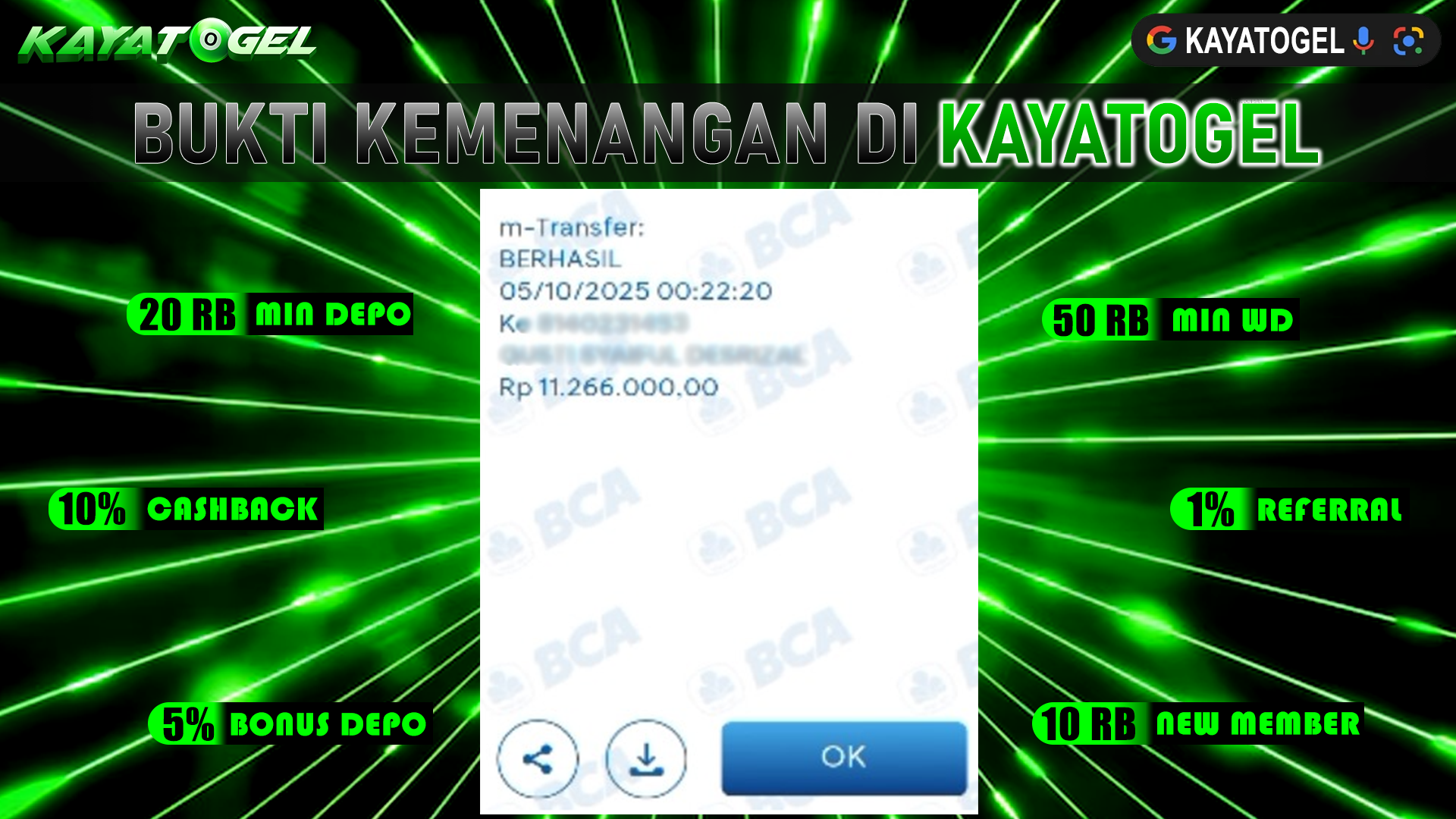 KAYATOGEL JACKPOT TOGEL PASARAN TOTO MACAU Rp.11.266.000.,- LUNAS