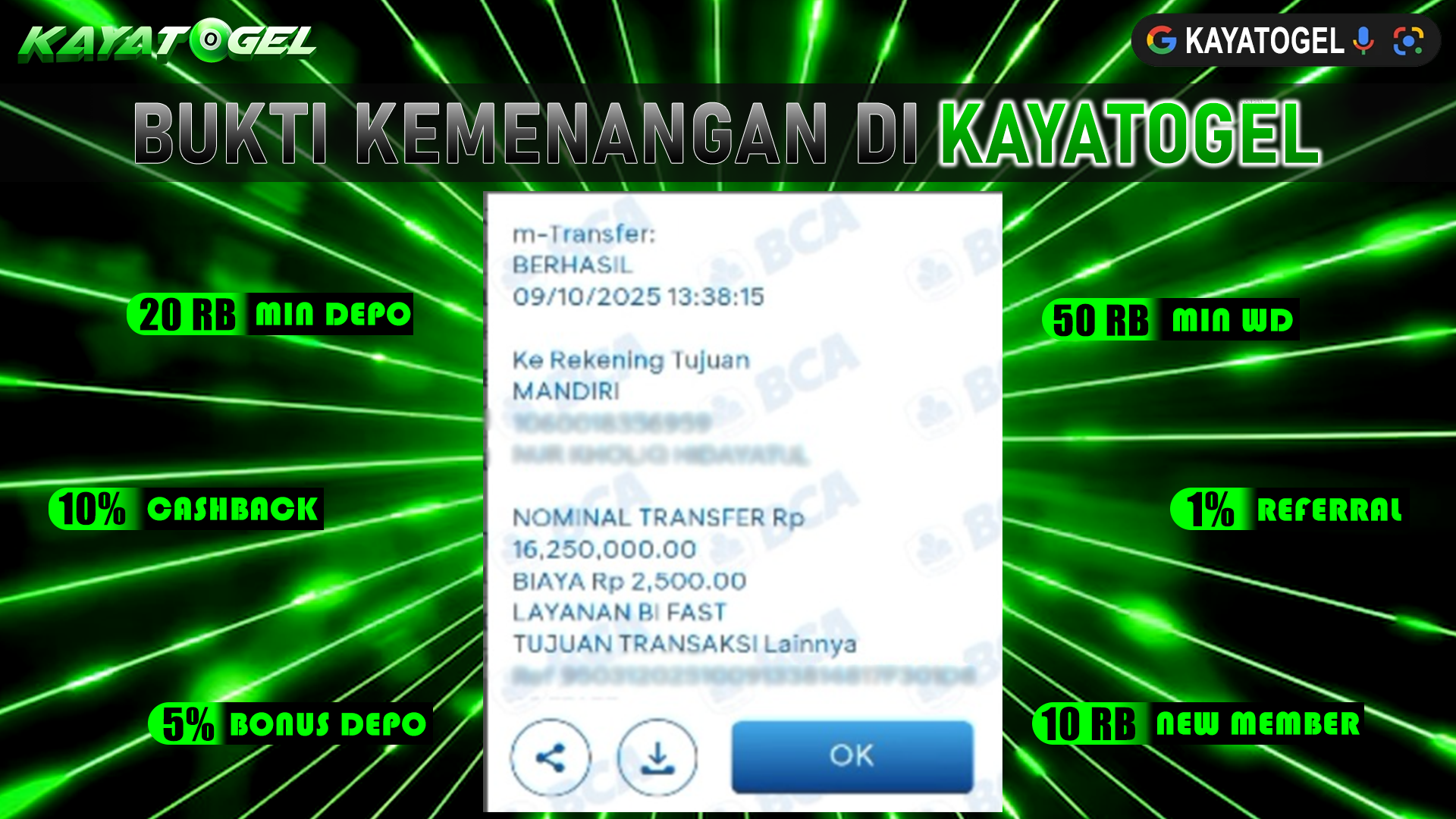 KAYATOGEL JACKPOT TOGEL PASARAN TOTO MACAU Rp.16.250.000.,- LUNAS