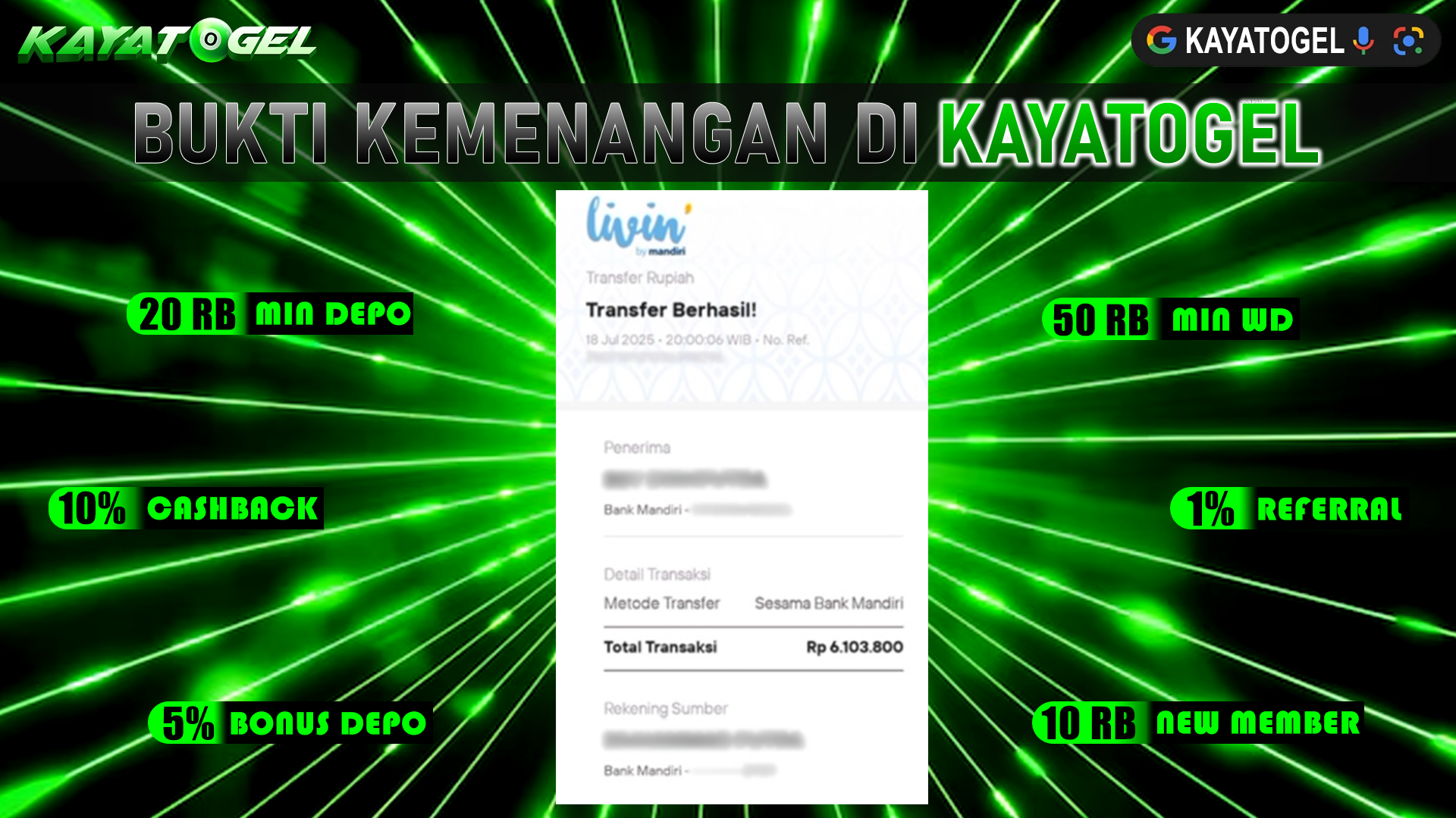 KAYATOGEL JACKPOT TOGEL PASARAN FRANKFURT Rp.6.103.800.,- LUNAS