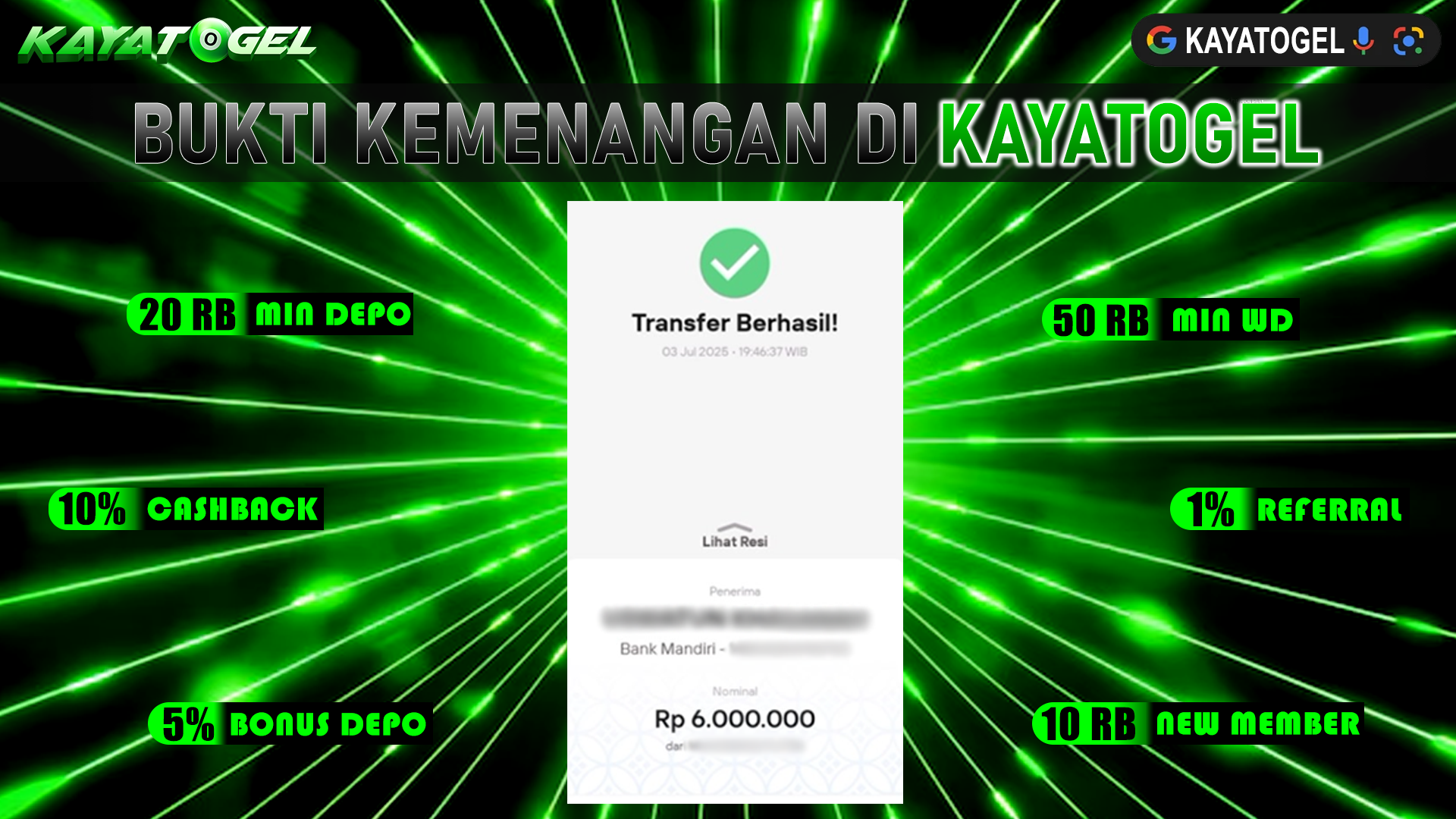 KAYATOGEL JACKPOT TOGEL PASARAN TOTO MACAU Rp.6.000.000.,- LUNAS