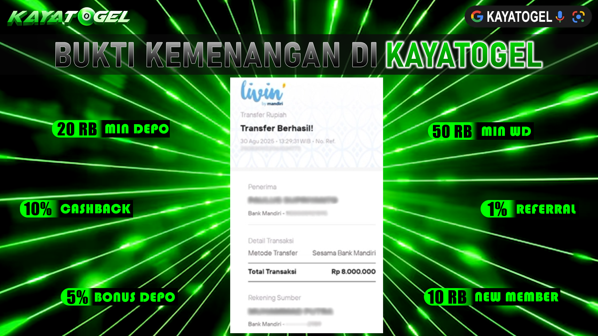 KAYATOGEL JACKPOT SLOT CASH SPIN Rp.8.000.000.,- LUNAS